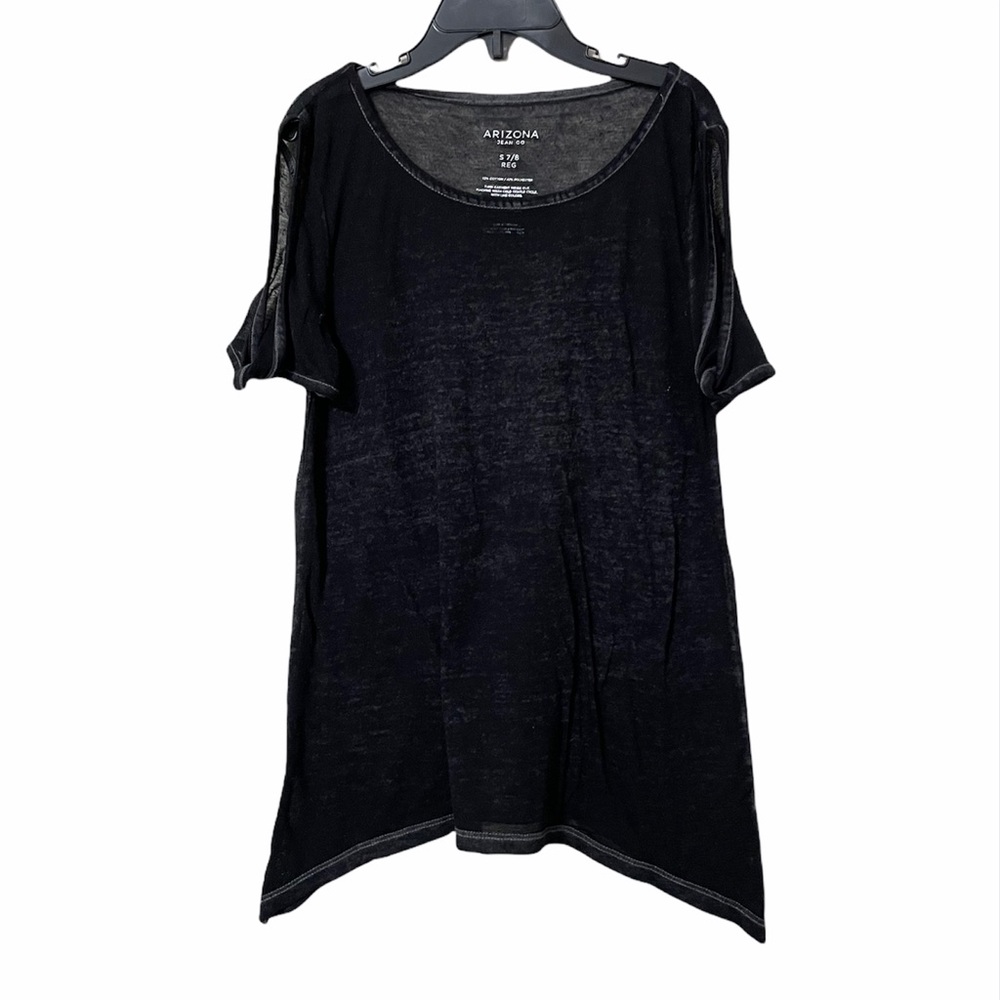 Arizona Girls Black Cold Shoulder Shirt